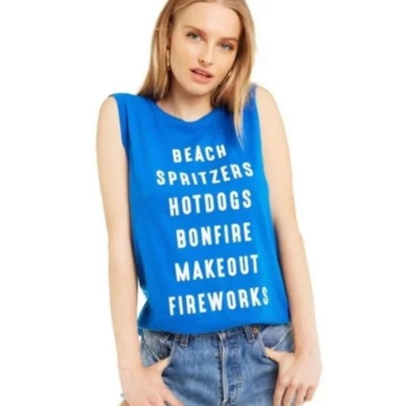 Wildfox Muscle Tank summer 4th of July  NWT XS - Picture 1 of 1